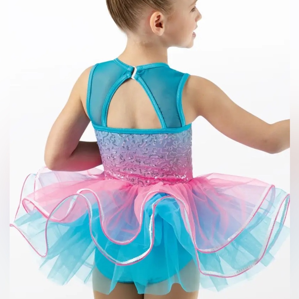 Weissman Tap Dancing Song costume tutu, pink blue, SC - Picture 3 of 8